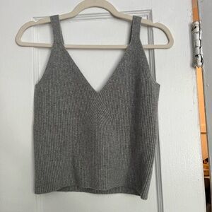 NWT J. Crew Collection cashmere cropped sweater-tank in heather gray. Size XL.
